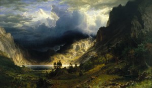 Albert Bierstadt 1866 A Storm in the Rocky Mountains-Mt. Rosali